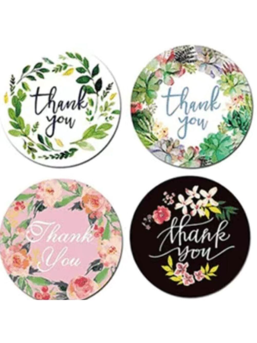 500 Roll Thank You Floral Flower Stickers 1 inch - Picture 3 of 3